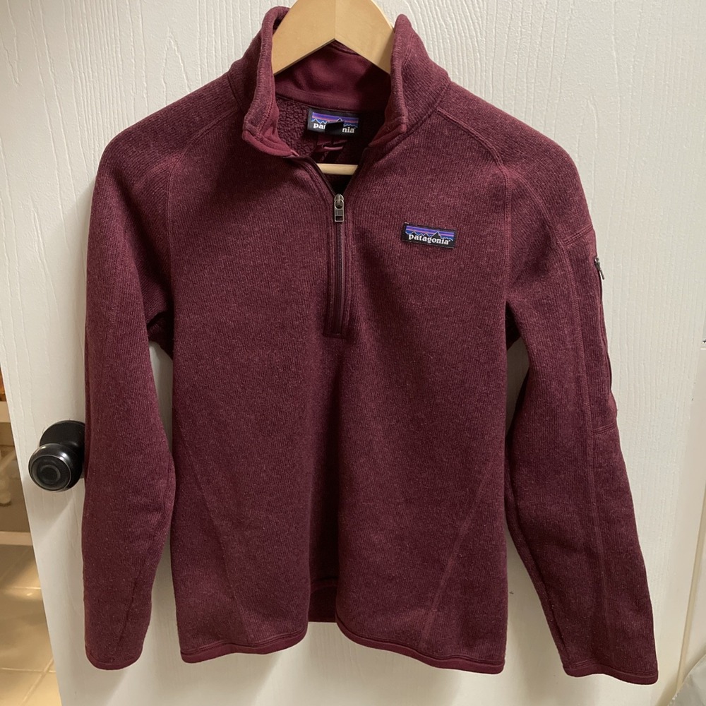 Patagonia Merlot Better Sweater 1/4 Zip Pullover Fleece Jacket Woman's Small